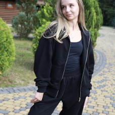 *Zip hoodie ze stójką   “Czarny”