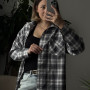 *Koszula flanelowa damska   “Szara kratka”