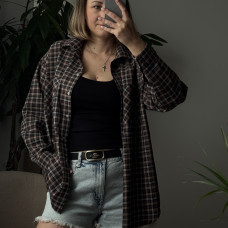 *Koszula flanelowa damska   “Czekoladowa kratka”