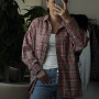 *Koszula flanelowa damska   “Różowo–beżowa kratka”
