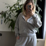 *Zip hoodie z kapturem   “Szary melanż”