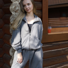 *Zip hoodie ze stójką   “Grafitowy”