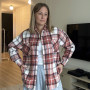 *Koszula kaszmirowa ciepła “Terakotowa krata”