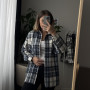 *Koszula kaszmirowa ciepła “Niebieska krata”