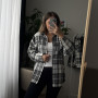 *Koszula kaszmirowa ciepła “Czarno-biała krata”