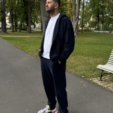 *Dres hoodie z kapturem + joggery  “Granatowy”