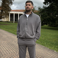 *Dres hoodie ze stójką + joggery  “Grafitowy”