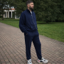 *Dres hoodie ze stójką + joggery  “Granatowy”