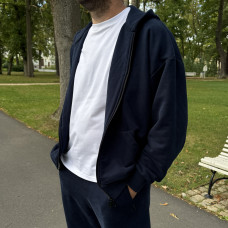 *Zip hoodie z kapturem   “Granatowy”