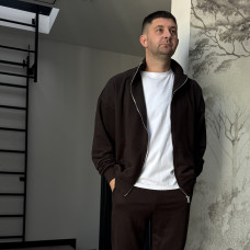 *Zip hoodie ze stójką   “Czekoladowy”