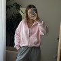 *Zip hoodie z tkaniny pikowanej (kapitone)  “Różowy”
