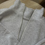 *Zip hoodie  z tkaniny pikowanej (kapitone)  “Szary melanż”