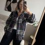 *Koszula kaszmirowa ciepła “Granatowa krata”
