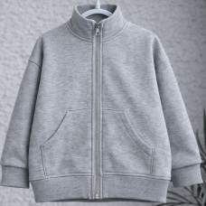 *Bluza na zamek z kołnierzem stójką "Szary melanż"