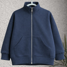 *Bluza na zamek z kołnierzem stójką "Granatowy"