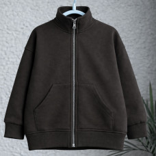 *Bluza na zamek z kołnierzem stójką "Czekoladowy"