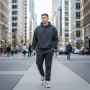 *Męski dres z hoodie przez głowę i spodniami joggery “Grafit”