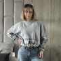 *Bawełniana bluza-koszula flanelowa Oversize   “Szara krata”