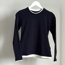 *Dopasowany longsleeve Double Layer „Granatowy”