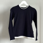 *Dopasowany longsleeve Double Layer „Granatowy”