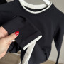 *Dopasowany longsleeve Double Layer „Granatowy”
