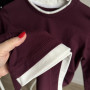 *Dopasowany longsleeve Double Layer „Wiśniowy”
