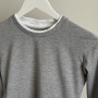 *Dopasowany longsleeve Double Layer „Szary melanż”