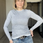 *Dopasowany longsleeve Double Layer „Szary melanż”