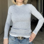 *Dopasowany longsleeve Double Layer „Szary melanż”