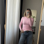 *Dopasowany longsleeve Double Layer „Różowy”