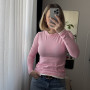 *Dopasowany longsleeve Double Layer „Różowy”