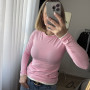 *Dopasowany longsleeve Double Layer „Różowy”