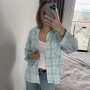 *Koszula flanelowa damska   “Miętowo-błękitna”