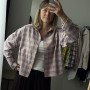 *Krótka koszula flanelowa damska  “Peach Sky”