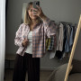 *Krótka koszula flanelowa damska  “Peach Sky”