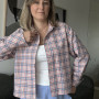 *Krótka koszula flanelowa damska  “Peach Sky”