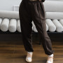 *Dres kangurka + joggery oversize z przeszyciami “Czekoladowy” 