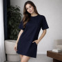 *Bawełniana sukienka t-shirtowa oversize „Granatowy”