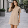 *Bawełniana sukienka t-shirtowa oversize „Cappuccino”