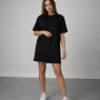 *Bawełniana sukienka t-shirtowa oversize „Czarny”