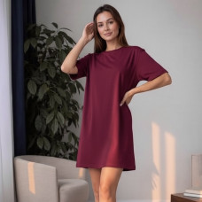 *Bawełniana sukienka t-shirtowa oversize „Wiśniowy”