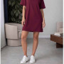 *Bawełniana sukienka t-shirtowa oversize „Wiśniowy”