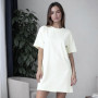 *Bawełniana sukienka t-shirtowa oversize „Mleczny”