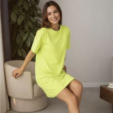 *Bawełniana sukienka t-shirtowa oversize „Cytrynowy”