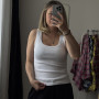 Bawełniany top w prążek  „Biały”