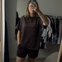*Koszulka Oversize „Czekoladowa” białe serduszko