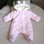 Pikowany dwuwarstwowy kombinezon „Teddy Bear” Różowy
