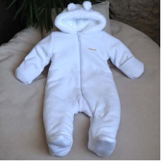 Pikowany dwuwarstwowy kombinezon „Teddy Bear” Biały