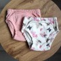 Zestaw 2 szt  majtek treningowych z 6 warstw muślinu, pudrowy i motylki