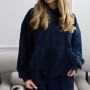 *Dres kangurka + joggery oversize z przeszyciami “Granatowy” 